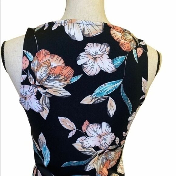 Decree Floral Womens Two-Piece Top & Skirt Sleeveless Dark Multicolor Size Small - Picture 5 of 8